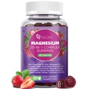 Migcopat Magnesium Complex Gummies, 20 in 1 Magnesium Gummy with Glycinate Citrate Malate Taurate - Ashwagandha, L-Theanine, D3&Zinc for Relaxation, Sleep, Muscle&Heart Support, Strawberry, 60 Cts