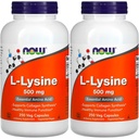 NOW Foods L-lysine 500 mg, 250 capsules (verpakking van 2)