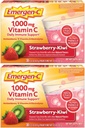 Emergen-C 1000mg Vitamine C Poeder, Aardbei Kiwi Smaak, Antioxidanten, B Vitaminen en Elektrolyten, Vitamine C Supplementen voor Immune Ondersteuning, 30 Tellen (pakket van 2)