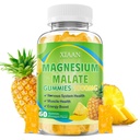 Magnesium Malate Gummies 1000mg, Chewable Magnesium Malate Supplements with CoQ10, L-Theanine & Vitamin B6 for Energy Boost & Muscle Health, Sugar-Free/Vegan, Pineapple Flavor 60 Count
