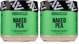 NAKED Vanilla Pea Protein Isolate from North American Farms, Only 3 Ingredients, Vanilla Vegan Protein, Gluten-Free, Soy Free, GMO Free - 1LB (Pack of 2)
