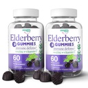 Vlierbessen Gummies met vitamine C en zink - Immune Booster Vlierbessen Gummies voor volwassenen en kinderen - Vegan Natuurlijke Ingrediënten Defense Multivitamines met Antioxidant Ondersteuning (120 Gummies)