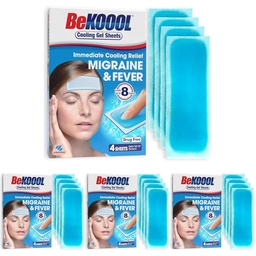 BeKOOOL Migraine Gel Sheets - 4 Count (Pack of 4)