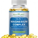 Magnesium Complex Softgels, High Absorption Magnesium Supplement with Glycinate, Citrate, Malate, Taurate, 14-in-1 Magnesium Complex for Women & Men for Muscle, Heart, Sleep Support, 2 Month Supply