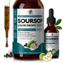 iMATCHME Soursop Graviola Liquid Drop for Immune, Gut, Antioxidants, Cell & Energy, Soursop Bitters Liquid with Elderberry & Lion Mane Mushroom, 3X Power Herbal, Sugar-Free, Natural Flavor, 1 Fl Oz