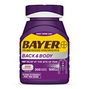 Bayer Extra Strength 500mg Aspirine Plus Cafeïne voor krachtige pijnverlichting, 200 gecoate caplets