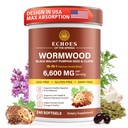 Wormwood Black Walnut Clove Cleanse for Humans – 18-in-1 Herbal Gut Health & Digestive Support Formula, 6600mg per Serving, 240 Softgels 80 Day Supply, with Pumpkin Seed, Garlic & Oregano