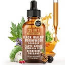 25-in-1 Liposomal Wormwood Black Walnut Clove Parasite Cleanse with Clove, Garlic, Pumpkin Seed, Oregano & Berberine – 98% Absorption for Superior Digestive Health & Balance, 90ml