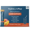 Hydralyte Lever Ondersteuning + Electrolyte Mix met melkdistel, Kurkuma, Gember, Prickly Pear, Green Tea Extract Geformuleerd voor snelle rehydratatie (Pineapple Mango Ginger, 20 Packets)