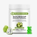 Soursop Graviola Gummies, Max Strength Soursop Leaves Extract with Sea Moss & Zinc for Cell Support & Regeneration, Immunity, Liver and Antioxidant, Sugar/Gluten Free, Vegan - 60 CT
