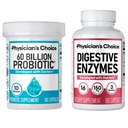 Physician's CHOICE Advanced Gut Health Bundle: 60 Billion Probiotics 60ct + Digestive Enzymes 180ct for Digestive, Gut, and Immune Health Supports Occasional Constipation, Diarrhea, Gas, and Bloating