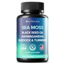 Sea Moss Capsules - Irish Sea Moss Black Seed Oil Ashwagandha - Immune Thyroid Joint & Gut Support - Gluten-Free Non-GMO GMP - 60 Count