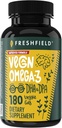 Vegan Omega 3 DHA: Algenolie, Meest beoordeeld, Carrageenvrij, Duurzaam, Getest, Geen zware metalen, Visolie Alt, Plant Based Omega. Ondersteunt hart, hersenen, gezamenlijke gezondheid w/DPA