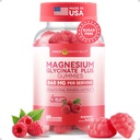 Magnesium Glycinate Gummies 860mg (100mg Elemental), Melatonin-Free & Sugar-Free Magnesium Supplement for Adults & Kids 4+, Supports Restful Sleep, Muscle Recovery & Calm Mood, Raspberry, 60 Count