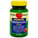 Melatonin Sleep Health Dietary Supplement Tablets, Spriing Vallley Strawberry, 10 mg, 120 Ct Fast Dissolve (Pack of 1)