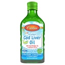 Carlson - Kid's Cod Liver Oil, 550 mg Omega-3s, Plus Vitaminen A en D3, Liquid Fish Oil, Wild Caught Norwegian Arctic Cod, Sustainablely Sourced Nordic Fish Oil, Green Apple, 250 ml (8.4 Fl Oz)