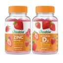 Levensvatbaar Zink 50mg + Vitamine D 5000 IE, Gummies Bundle - Geweldig proeven, Vitaminesupplement, Glutenvrij, GGO-vrij, Kauwgom
