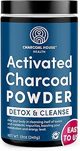 Charcoal House Detox and Cleanse USP Medical Grade Coconut Shell Activated Charcoal Powder - with High Adsorptive & Fast Acting Capacity - Powdered, Edible & Nutritional - 24 oz