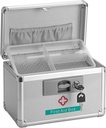 Metaal Geneeskunde Opslagdoos met Sleutel, 10 x 6 x 6 x 6 x 5 x 1 EHBO-box Lock voor Medicatie, Ruik Proof Box Lege Organisator voor Huis, Dorm, Kantoor