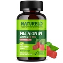 NATURELO Melatonine Gummies voor kinderen Non-GMO, Glutenvrij, Sojavrij - Aardbei Smaak - Zachte Slaap Supplement - 60 Vegetarische Gummies