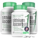 Lithium Ascorbate 1 mg with Vitamin C - 60 Tablets – Brain Supplements for Memory and Focus, Mood and Stress Relief Supplement, Lithium Orotate (180 Tablets)