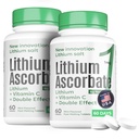 Lithium Ascorbate 1mg with Vitamin C – Brain Supplement for Focus, Memory, Mood & Stress Support – Cognitive Enhancer – 60 Tablets + Bonus Lithium Orotate (120 Tablets)