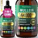 Mullein druppels voor de longen,144000mg Mullein bladextract voor de longen Reiniging & ademhaling functie gezonde ademende immuun, spijsverteringssysteem, natuurlijk kruidensupplement Sugar & alcoholvrije,120-dag levering