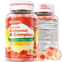 Gommies complexes de vitamine B superméthylées - Toutes les vitamines B + Oméga-3, Magnésium, CoQ10, Ashwagandha,Vitamine C, TMG- pour les femmes Méthyl B12 2000 mcg, Méthylfolate, B1,B2, B3,B5,B6,B7- Sans sucre