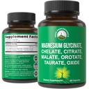 Magnesium Glycinate + Citrate + Malate + Chelate + Orotate + Taurate + Oxide. 7 Forms of Magnesium Complex. 500mg Supplement Capsules for Women & Men. 2 Pills for Sleep, Leg Cramps, Muscles