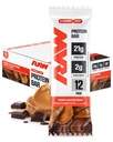 RAW Nutrition Protein Bars, Peanut Butter Fudge 21g Whey Protein, Low Sugar, Better-for-You Candy Bars, Gluten Free Chocolate Protein Snack for Muscle Recovery & Gym Fuel, 12 Count