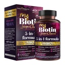 Zuiverheid Producten MyBiotin SuperKliniek Nieuw 5-in-1 Elite Multivitamine + MB40X Biotin Matrix Dagelijkse Multi - Dikker haar vanaf 3 weken - 40X Meer Oplosbaar vs Gewone Haarhuid Nagels - 120 Tabs