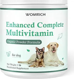 Vitamines et suppléments pour chiens Probiotiques Poudre 1LB - Multivitamine complète améliorée pour chiens maison Dog complément alimentaire pour chiens soutient immune, peau et manteau, digestion avec des vitamines, Oméga-3, probiotiques