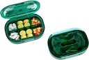 Kleine pil Box, Vocht Proof Pill Case, Travel Pill Organizer voor Pocket Portable Medicine Vitamine, Visolie, Supplement (Groen)