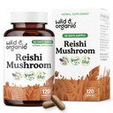 Wild & Organic Reishi Mushroom Capsules 1000 mg - Immune & Energy Support - Red Reishi Mushroom Powder Supplement - Ganoderma Lucidum Extract - 120 Vegan Capsules - 60 Days Supply, Non-GMO Gluten-Free