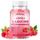HMB & Leucine Supplements Gummies, Leucine and HMB Amino Acid Gummies for Men & Women for Muscle Growth Support, Sugar-Free, Vegan, Non-GMO, Raspberry Flavor, 60 Count Gummy