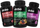 Biologische Superfood Greens & Fruit Supplementen - Lever Nier Reiniging Detox Ondersteuning Supplement - Groene Veggie Powder Blend Plantaardige Voedingsmiddelen & Help Repareren Nieren, Blaas controle en urinetrek gezondheid