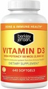 Berkley Jensen High Potency Vitamine D3 2000IU (50 mcg) (640 Softgels), Dieetsupplement voor tanden, spieren, immuunfunctie en botgezondheid, voor mannen en vrouwen, Made in USA, 640 Day Supply