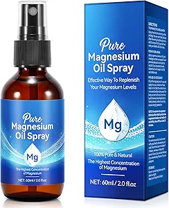 Vaporisateur d'huile de magnésium générique, Vaporisateur d'huile de magnésium pur pour les pieds, la peau nourissante et promouvoir le sommeil, Huile de magnésium topique 2 Fl.Oz