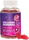 Collageen Peptides Gummies met 2500 mcg Biotine - Gehydrolyseerde proteïne type I & III Multi Collageen supplement met vitamine C & Zink - Ondersteuning voor haar, huid, nagels, smakelijke granaatappelsmaak - 120 Gummies