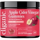 Cliganic Apple Cider Vinegar + Ginger Gummies – 1000 mg per Serving, Apple Flavor ACV Supplement for Women & Men, Non-GMO, Supports Digestion, Detox & Healthy Metabolism, 120 Count