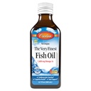 Carlson - De zeer fijnste visolie, 1600 mg Omega-3s, vloeibare visoliesupplement, Noorse visolie, Wild-Caught, duurzaam gewonnen visolie vloeibaar, Just Peachie, 200 ml (6,7 Fl Oz)