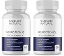 Officiële... 2 Pack Neuro Tech IQ Brain Supplement - Neurotech Iq Focus Formula Enhancement Pillen (120 Capsules)