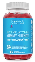 RUWAA NUTRITION Melatonin Kid Gummies. Chewable, Safe, Drug-Free & Effective Children's Sleep Aid & Teens. 1mg Melatonin Gummy, Gluten-Free Vegetarian Restful Sleep Supplement for Ages 4+. 60ct (1)