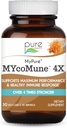 MYcoMune 4X Biologische Paddestoel Supplement - Reishi, Lion's Mane, Cordyceps, Chaga, Shiitake, Maitake voor Immune System, Stress bestrijden, Build Energy door Pure Essence - 30 Caps
