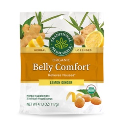 Traditionele Medicijnen, Biologische Belly Comfort Lozenge Lemon Ginger, Relieves Misselijkheid, 30 Individually Wrapped Lozenges