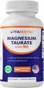 Vitamatic Magnesium Taurate 1500mg per portie - 180 Vegetarische Capsules (Provides 300 mg Elemental Magnesium) - Toegevoegd B6 voor maximale absorptie - Ondersteunt spier-, gewrichts- en hartgezondheid*