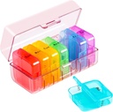 Zoksi Weekly Pill Organizer 2 keer per dag, Roze 7 dagen Am Pm Pill Box, Daily Am Pm Pill Organizer 7 dagen, Portable Vitamin Pill Case, Weekly Pill Box voor Visolie, Vitamine, Supplement