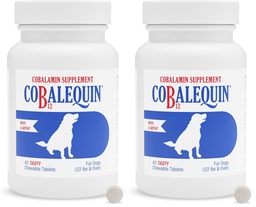 Nutramax Laboratories Cobalequin B12 Supplement for Medium to Large Dogs,45 Chewable Tablets,Hydrolyzed Chicken,2.08 Ounces,(Pack of 2)