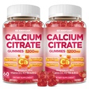 Calcium Citrate Gummies - 1200mg Calcium Gummies Supplements for Women & Men with Vitamin D3, K2, Magnesium, Zinc High Absorption for Bone, Muscle & Immune Support, Strawberry Flavor, 120 Count