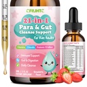 CFILIHTC 21 in 1 Herbal Gut Cleanse Drops – Wormwood Black Walnut Pumpkin Seed, Probiotics 10 Billion CFU, Zeolite Drops Detox Support for Adults & Kids, Vegan, Strawberry Flavor 2oz